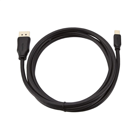 4K 6 Amazon Basics Mini DisplayPort to DisplayPort Cable, Display, Gold-Plated Plugs, Foot, Black