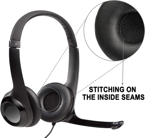 SOULWIT Replacement Earpads for Logitech H390 H600 H609 H760 Headphones, Noise Isolation Foam Cushions - H390 PL Black
