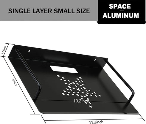 Xiboya textile Set 11.2'' 8.2'') Alumimum Alloy Wall Mount Shelf Bracket for TV Accessories WiFi Router TV Box Top Box