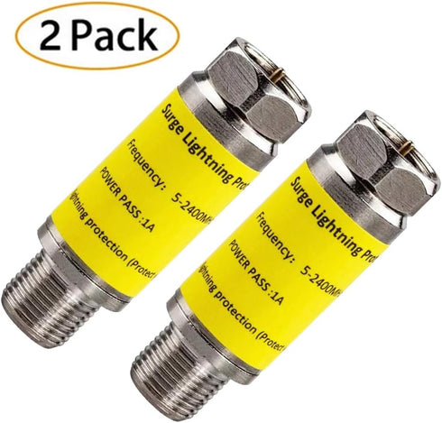 Cable Protector for TV - 2PCS Coaxial Surge Lightning Protector for Satellite Antenna Cable TV