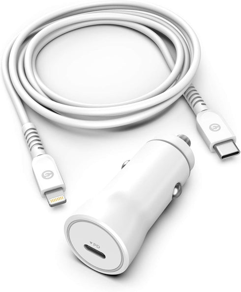 Galvanox Ultra-Fast iPhone Car Charger with Lightning to USB Type-C Cable, MFi Apple Certified