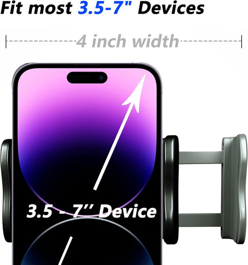 Cell Phone Clip Bed Stand Holder with Grip Flexible Long Arm Gooseneck Bracket Mount Clamp for Desk, Compatible with
