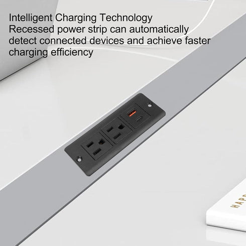 VELATEMOR 2 1.5m USB Power Strip Fast Charging Desk Outlet for Bedside Table Outlets Smart Technology Wire Cabinet