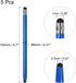 MECCANIXITY 5pcs Stylus Pens for Touch Screens Dual Rubber Tips Capacitive Stylus Universal Tablet Pen Sensitivity Precision, Blue