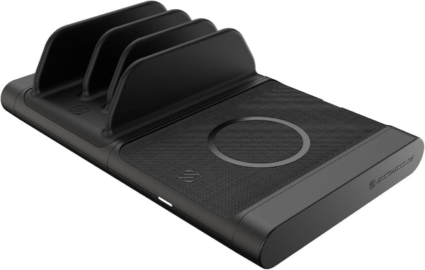Scosche BaseLynx Modular Charging System with Qi-Certified Wireless Charging Pad and Multi-Device Charging Station with