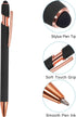 PATIKIL Ballpoint Pen with Stylus Tip, 12 Pack 2 in 1 Metal Pen, Black Ink 1.0mm Medium Point
