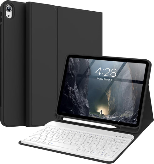 Keyboard Case for iPad 10th Generation 2022, 10.9 Inch with Pencil Holder, Magnetic Detachable Wireless Bluetooth