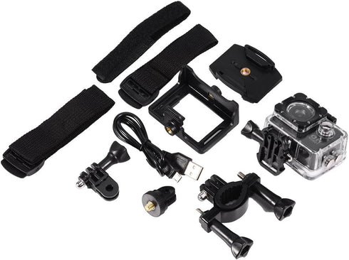 Mugast 4K Waterproof Action Camera, 30m Outdoor Sports Video Camera with 1080P Full LCD Mini Camcorder, 900mAh