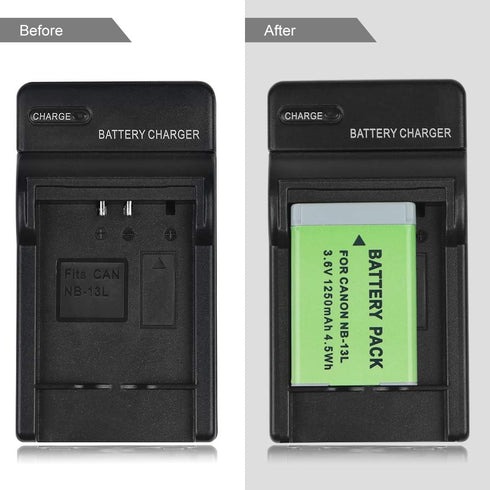 NB-13L Battery Charger for Canon PowerShot G1 X Mark III, G7 X, G9 X, SX720 HS, SX730 HS, SX740 HS and More