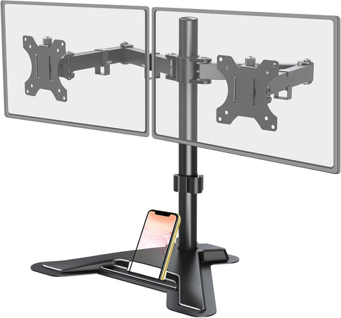 MOUNT PRO Dual Monitor Stand, Free-Standing Full Motion Monitor Desk Mount Fits 2 Screens