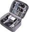 Water-repellent Cable Organizer Travel Case, Electronic Accessory Bag with Removable Dividers (Grey)