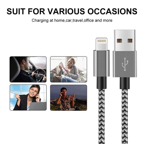4-Pack Short iPhone Charger Cable 1FT, Braided Lightning to USB Fast Charger for iPhone 12 Pro Max/11/X/8/7/6S Plus,