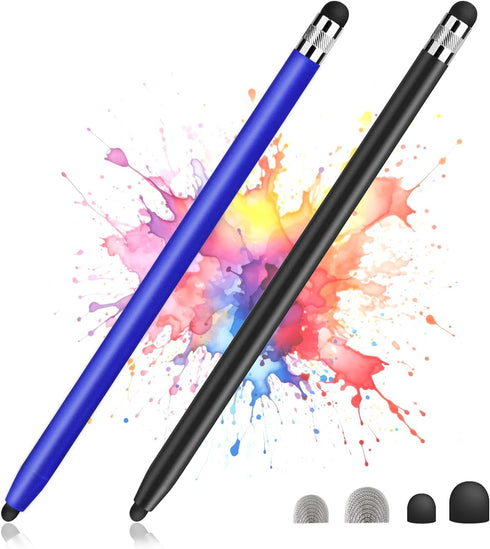 2 Pack Stylus Pens for Touch Screens, High Sensitivity Precision Capacitive Stylus Pen (Blue, Black) Compatible with