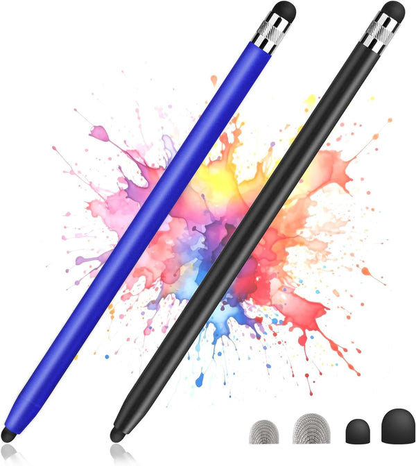 2 Pack Stylus Pens for Touch Screens, High Sensitivity Precision Capacitive Stylus Pen (Blue, Black) Compatible with