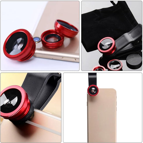 Toddmomy 2 Sets Clip-on Phone Camera Lens Kit, Wide Angle Macro Fisheye Mobile Camera Lenses for Smartphone