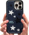 Casechics iPhone 14 Case, Cool Denim Fabric Embroidery Star, Soft Shockproof Cover - Blue