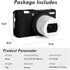 Rieibi ZV-1F Case, Soft Silicone Protective Case for Sony ZV1F/ZV-1M2/ZV-1 Mark II Vlog Camera, Lightweight Black