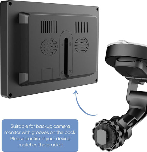 Backup Camera Monitor Mount, Large Dual Suction Cup Reverse Camera Monitor Holder for RVs, Trucks