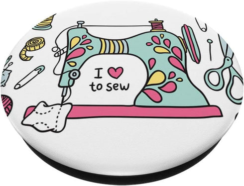 Beautiful Decorated Quilting or Sewing Machine PopSockets PopGrip: Swappable Grip for Phones & Tablets