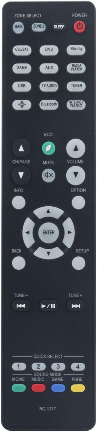 RC-1217 Remote Control Replacement for Denon Integrated Network AV Receiver AVR-X1500H AVR-S750H AVR-X1400H