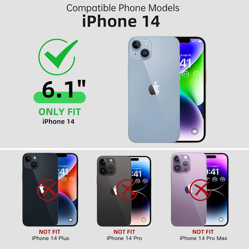 Beasyjoy iPhone 14 Case Waterproof, Heavy Duty Metal Full Body Protective Case with Built-in Screen Protector, Military