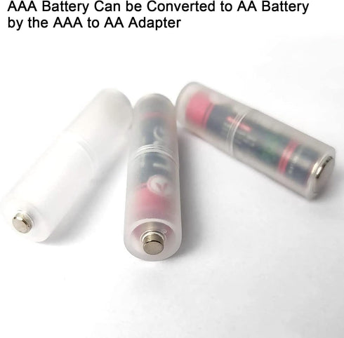 10pcs AAA to AA Battery Adapter Converter Holder for AAA to AA Battery, Clear Color