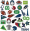 Football PVC Waterproof Stickers, 30pcs for Bottles, Luggages, Laptop, Skateboard, Notebooks, Cars, Motorcycles