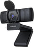 AUSDOM AF640 1080P Webcam with Microphone, 90FOV USB PC Camera Webcam with Privacy