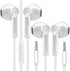 2-Pack White 3.5mm Headset with Microphone, Volume Control & Call Button for PCs, Tablets, Cell Phones, Office & Home.