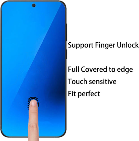 Samsung Galaxy S24 Anti-Blue Privacy Tempered Glass - 2 Pack, 6.2" Mirror Anti-Spy Screen Protector, Finger Unlock