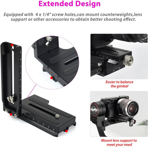 Akeipho RSC2 RS2/ RS3 L Bracket Vertical Mount Quick Release Plate for DJI Ronin / / S, Zhiyun Weebill S Gimbal, DSLR
