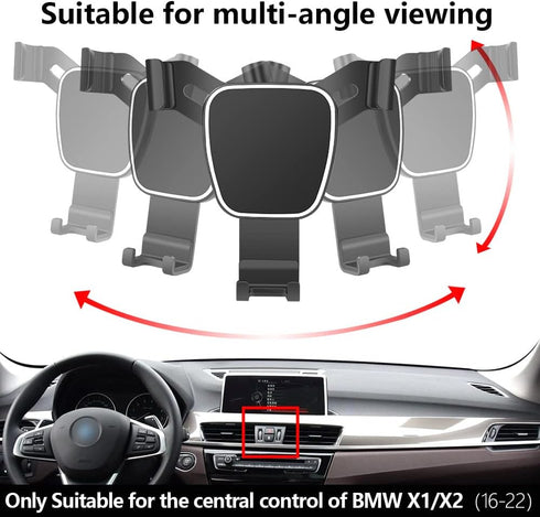 Car Phone Holder for 2016-2022 BMW X1 SUV sDrive28i xDrive28i and 2018-2022 X2 F48 F39 Auto Accessories