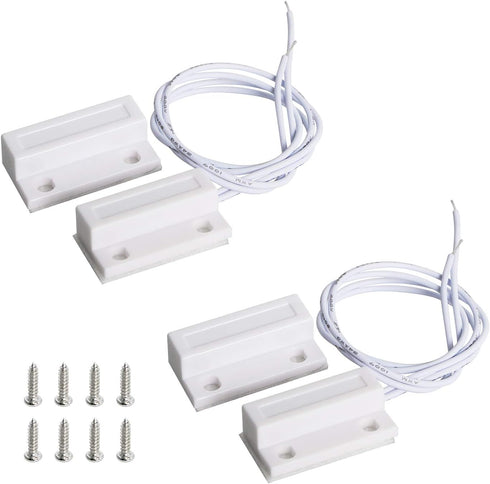 Aoje-Link RC-38A Wired Magnetic Door Switch Window Sensor Alarm for Home Security, 2pcs White