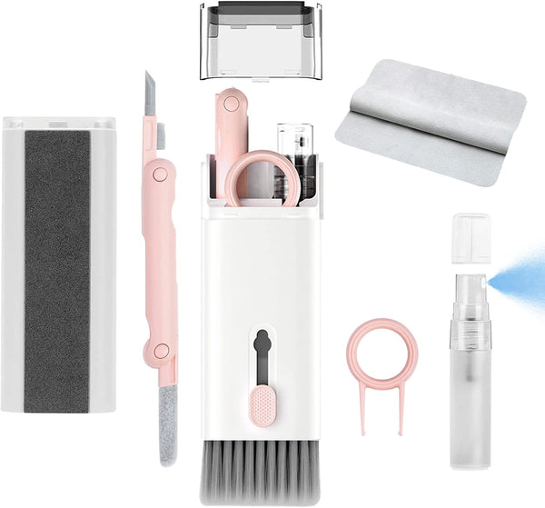 7 in 1 Electronic Cleaner Kit, Keyboard Cleaning Kit for Airpods Pro, Laptop, Phone, Computer, Screen (Pink)