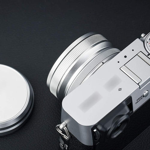 JJC Mark V Metal Lens Hood Protector with 49mm Filter Adapter Ring for Fujifilm X100VI X100V X100F X100T X100S X100 Replace Fuji LH-X100 Lens Hood & AR-X100 Adapter Ring, Fits Original Lens Cap/Silver