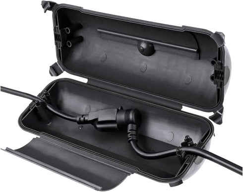 Flemoon Outdoor Extension Cord Safety Cover - Weatherproof Electrical Connection Box for Outlets, Black
