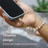 Rose Quartz Marble Beaded Phone Wristlet Strap - Detachable & Hands-Free