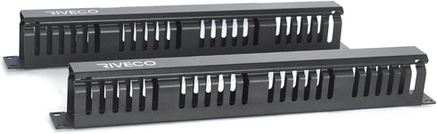 RIVECO 2PCS 1U 19 24 2.8 Inches Cable Management for Racks & Server Cabinets Managing Cord & Wire, Cable Raceway