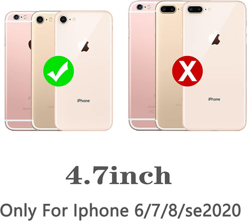 Heavy Duty Shockproof Hard Bumper + Soft Silicone Rubber Protective Case for iPhone SE 2022/2020, 7/8/6/6s/SE 3rd 2nd,