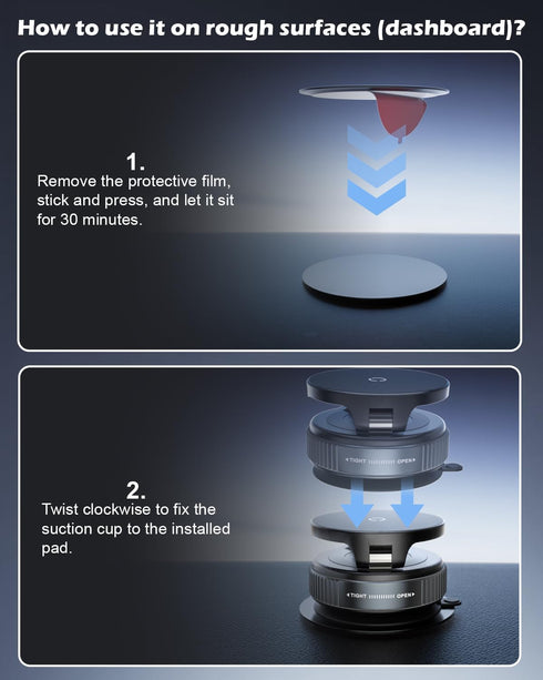 CloudValley 15W 17/16/15/14/13/12, 360 Fast Wireless Charger Car Phone Mount, Vacuum Suction Cup Magnetic Phone Holder