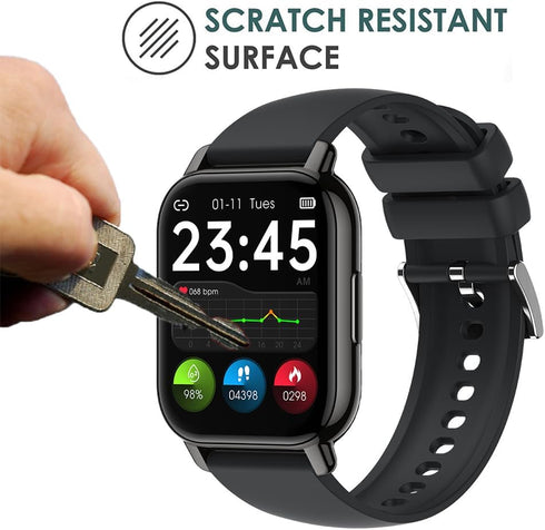 3 Pack Screen Protector Film Compatible with Popglory P66 1.85'' Smartwatch, 3D Full Coverage Anti-Scratch Foils