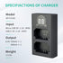 NP-FZ100 Camera Battery Charger, LP Dual USB Charger with LCD Display for Sony A6600, A9, A7 Series Cameras
