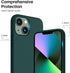 ORNARTO iPhone 13 Mini Case, Slim Liquid Silicone 3 Layers Full Covered Soft Gel Rubber Cover 5.4 inch-Olive