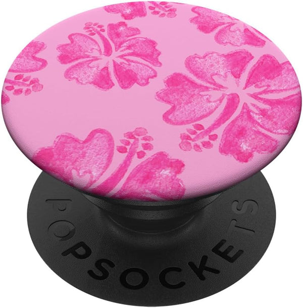 Tie Dye Hibiscus Preppy Hawaiian Y2K Light Pink PopSockets Swappable PopGrip - Coconut Girl