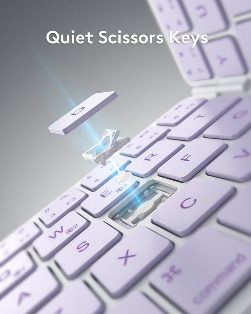 Samsers Bluetooth Foldable Keyboard, Wireless Portable Folding Keyboard, Ultra-Slim Rechargeable, Connect Up to 3