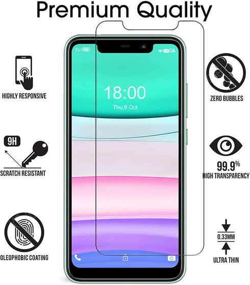 3 Pack Tempered Glass Film for Koobee K100 SL004T Screen Protector, Case Friendly, HD Clear, Anti-Fingerprints, Scratch