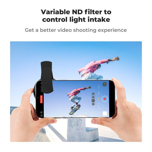 52mm Clip-on ND2-400 Phone Camera Lens Filter Kit, Adjustable Neutral Density for iPhone 15 14 13 12 11