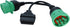J1939 ELD Splitter Y Cable, Green Type-2 J1939 Male to Female to OBD II Splitter Cable for Freightliner ELD