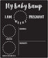 My Baby Bump Pregnancy Timeline Dry Erase Sign - 10" x 12" Black Sign for Monthly Milestone New Mom Photo Prop