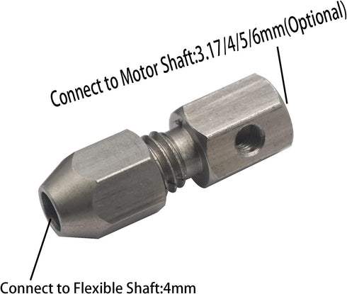 2Pack (5mm 4mm) Vgoohobby CNC Stainless Steel RC Flex Collet Coupler Flexible Coupling Motor Shaft Locker for DIY RC